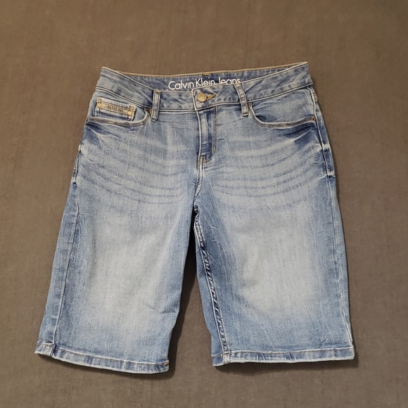 Calvin Klein Jeans Pants - Calvin Klein Jeans Bermuda Shorts Womens 27 Blue Denim Light Wash Stretch